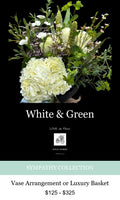 WHITE & GREEN SYMPATHY FLOWERS