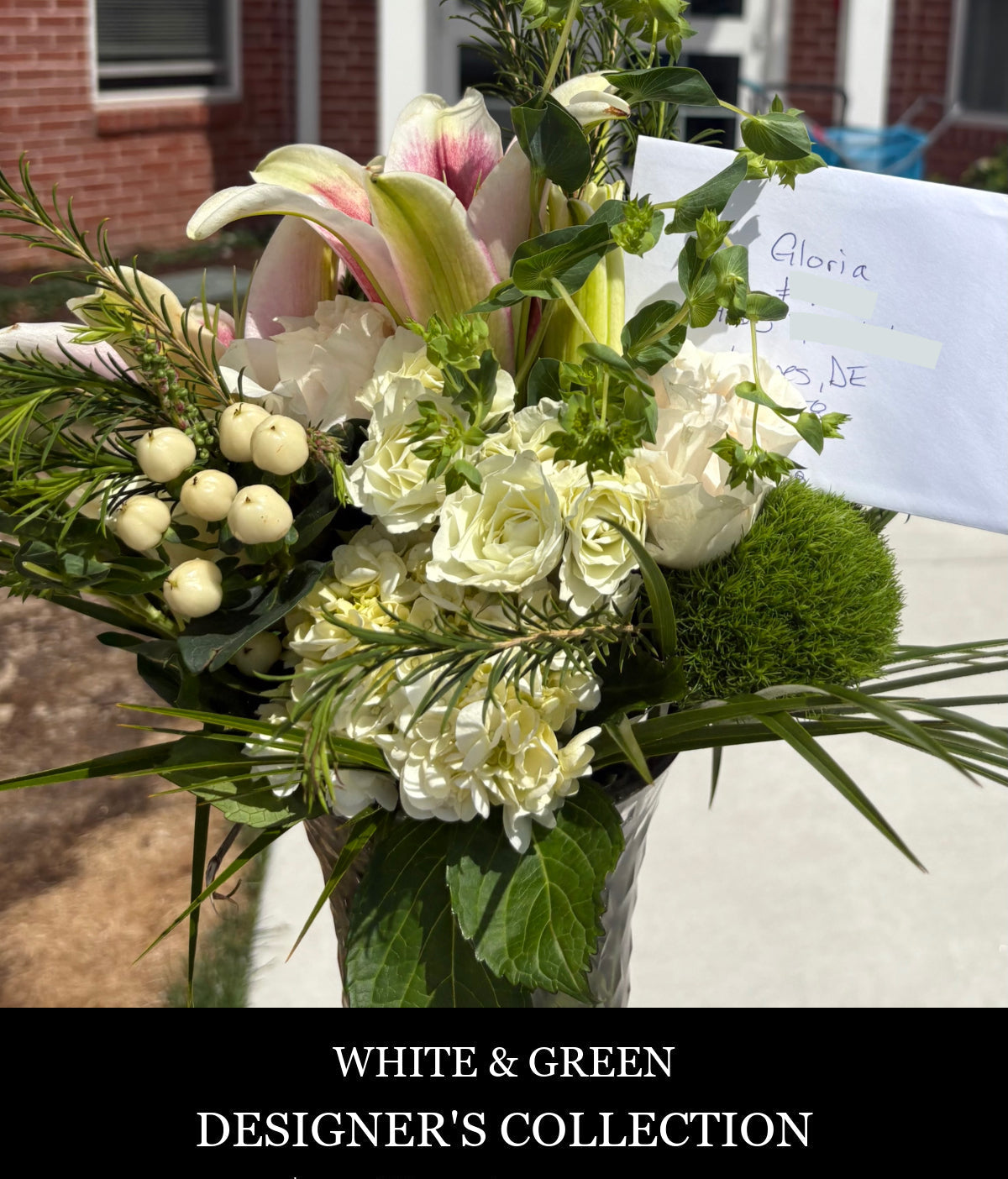 WHITE & GREEN SYMPATHY FLOWERS