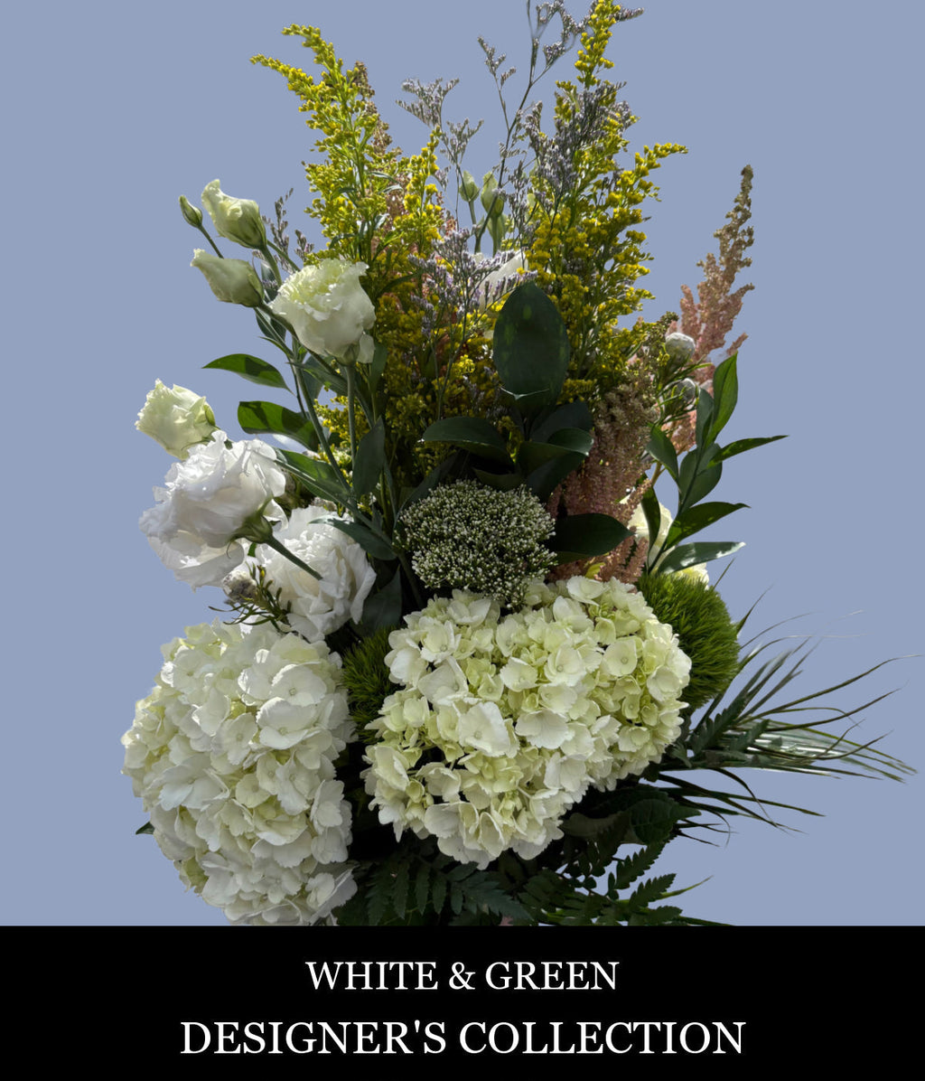 WHITE & GREEN SYMPATHY FLOWERS